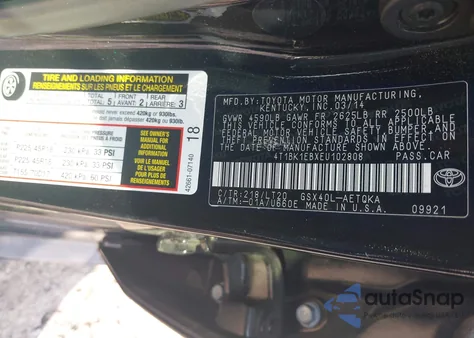 2014 Toyota Avalon Xle Touring z USA, uszkodzony, nr VIN 4T1BK1EBXEU102808